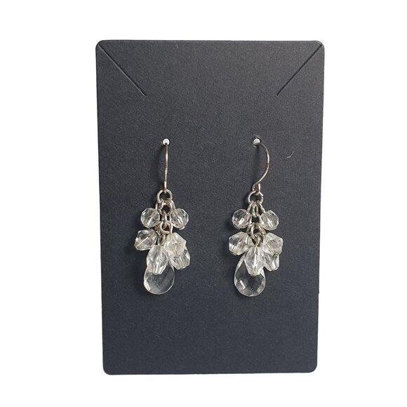 Vintage Dangle Earrings Clear Acrylic Modest Style Costume Casual Gift - Picture 2 of 3